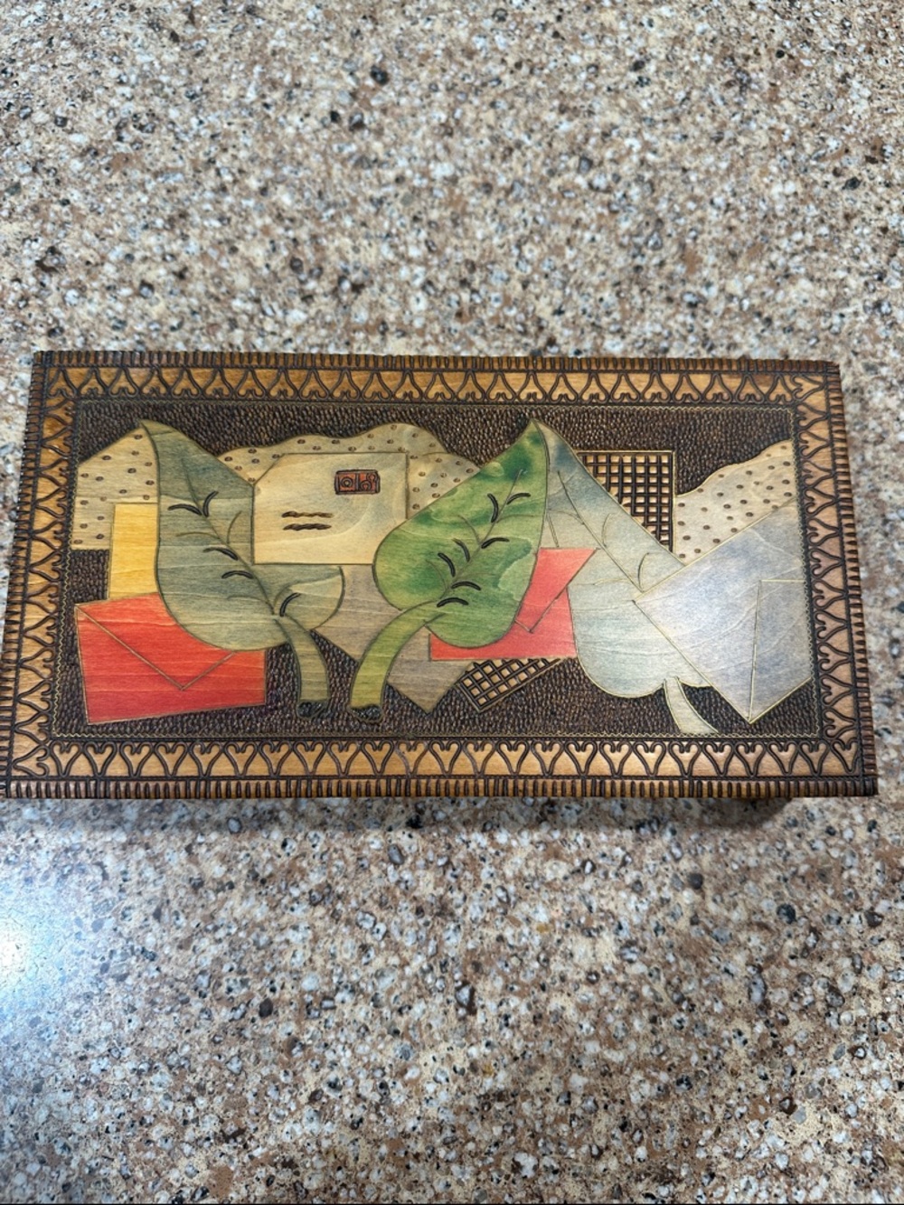 Handcrafted Wood Decorative Box with Colorful Inlay - Picture 15 of 15